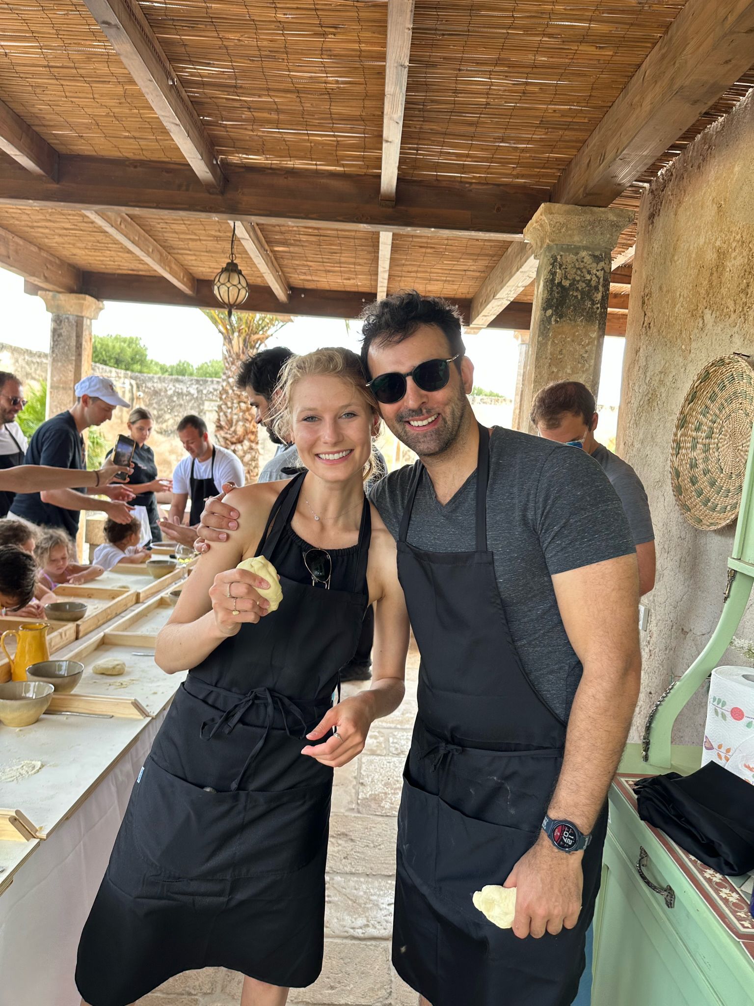 Eliza and Dan cooking class